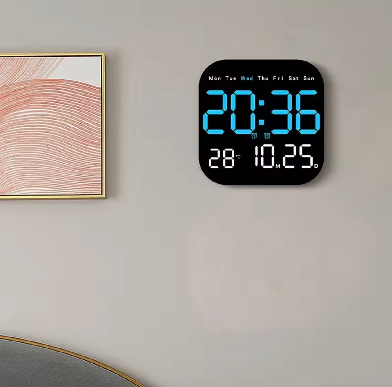 ساعة جدارية إلكترونية ذكية